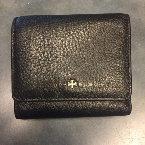 Tory Burch Handbags - Tory Burch Wallet - Black and Gold Like New